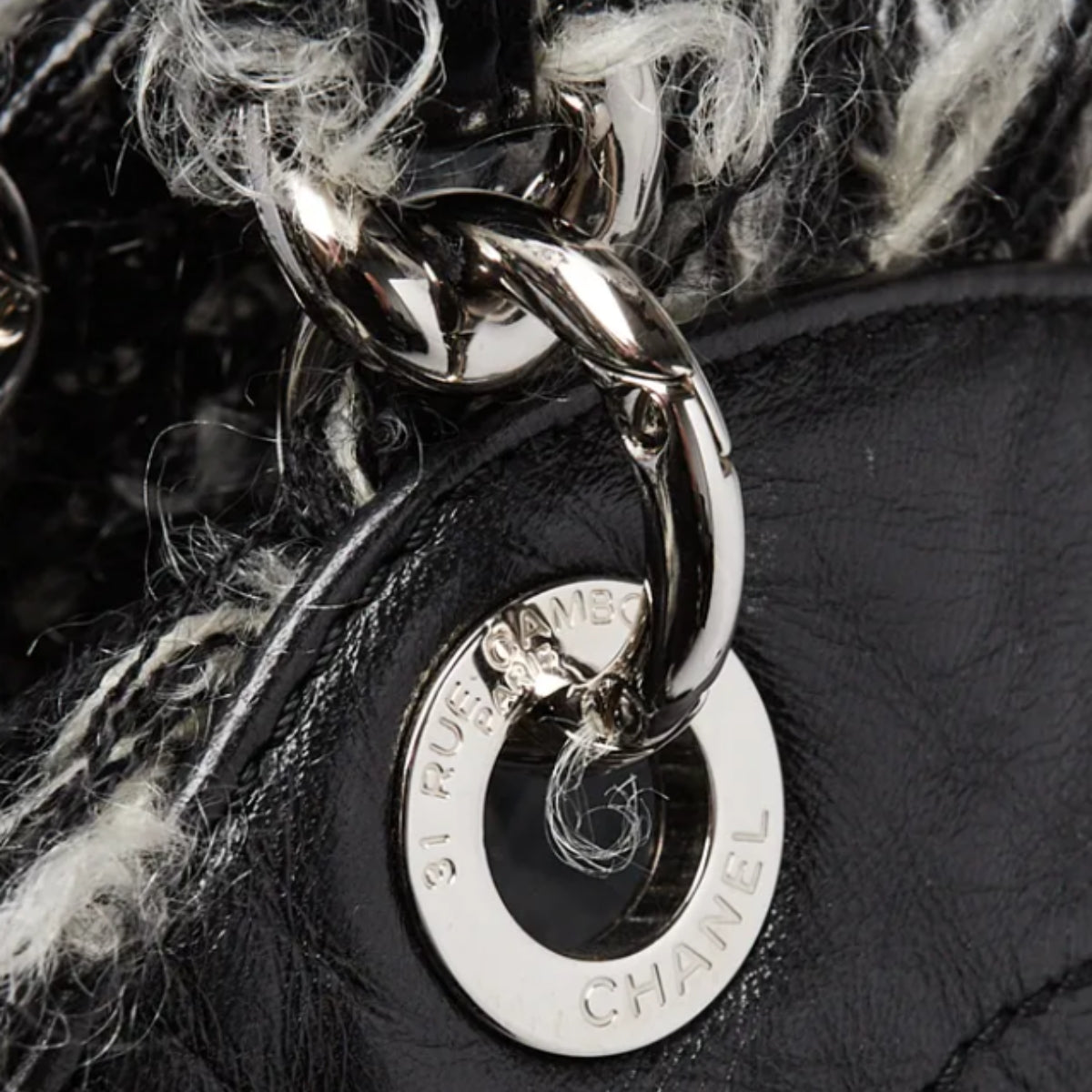 Tweedy Bon Bon Tote in Black Lambskin