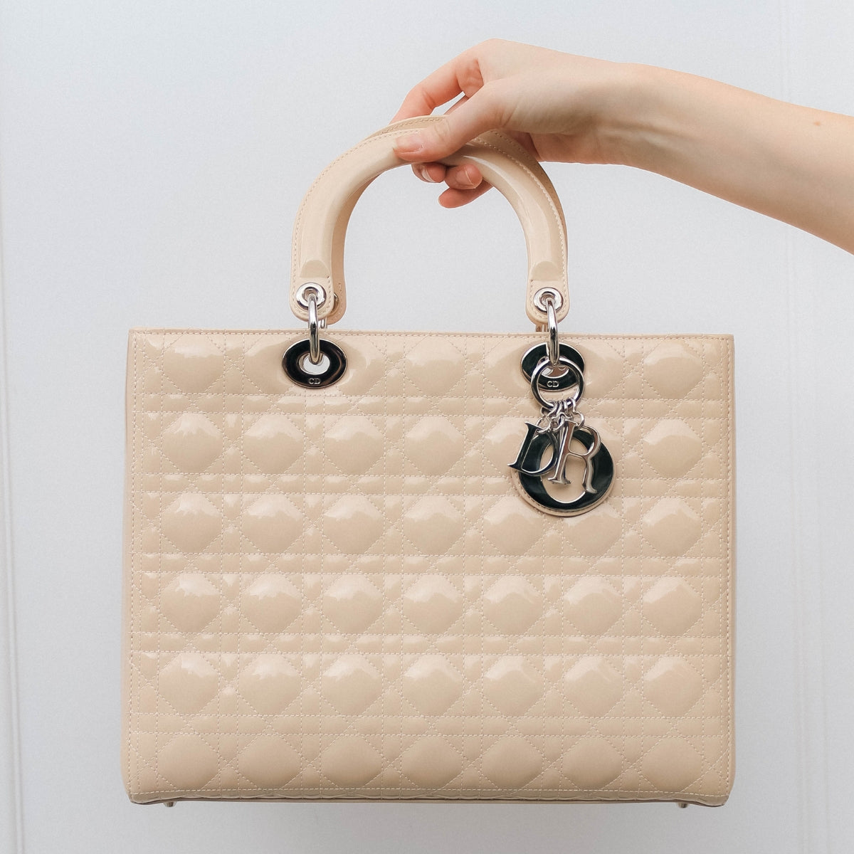 Large Lady Dior in Beige Patent Leather 2012