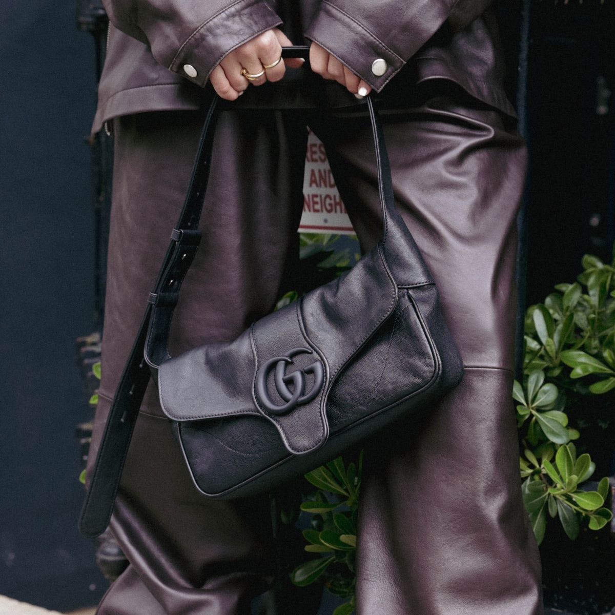 Aphrodite Small Shoulder Bag in Black