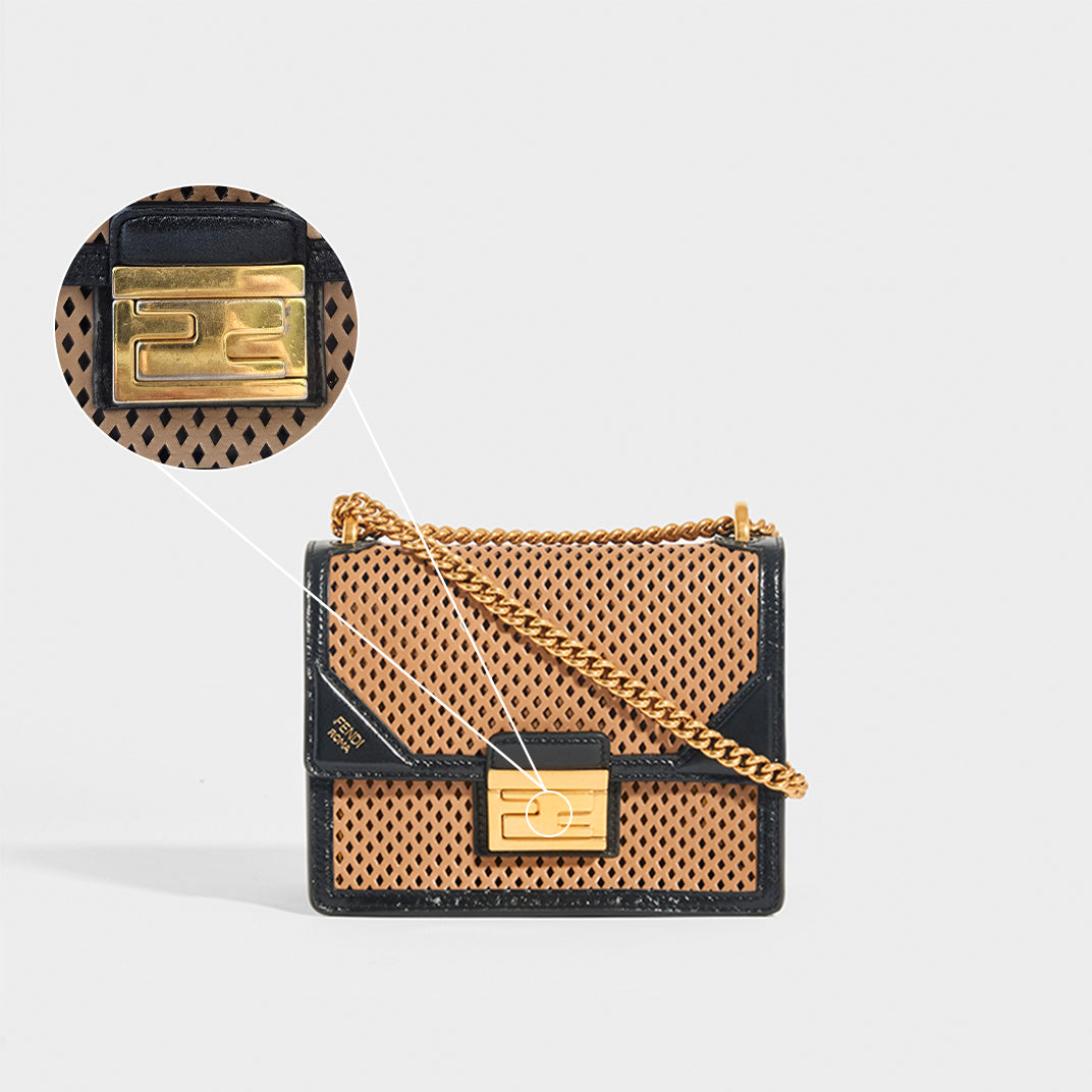 Kan U Small Shoulder Bag in Brown/Black Leather