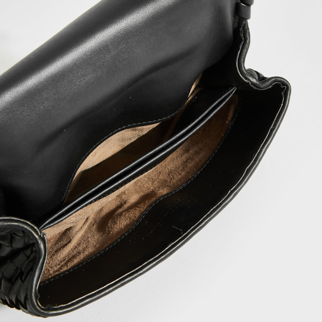 Intrecciato Baby Olimpia Shoulder Bag in Black