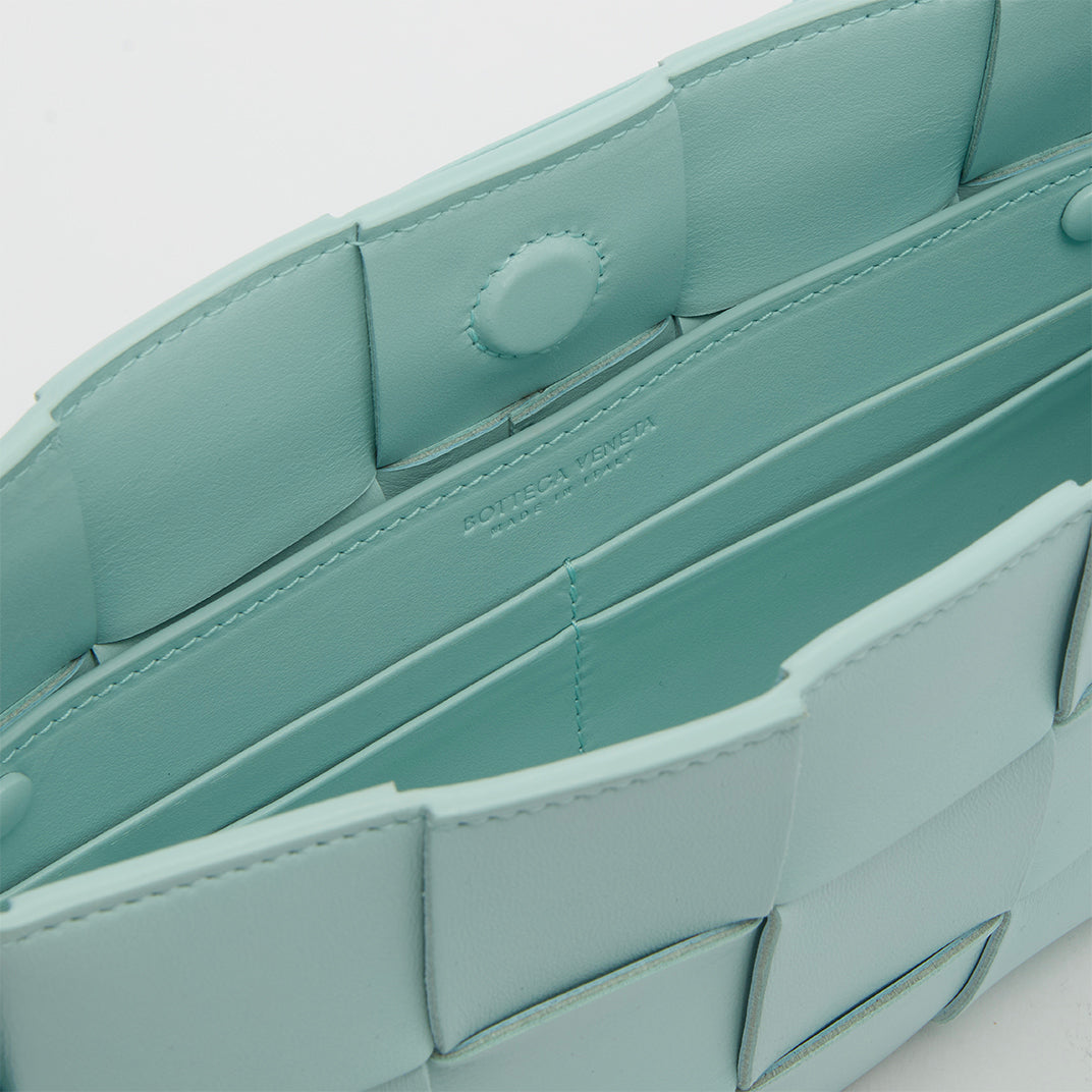 Small Brick Cassette Leather Bag in Ice