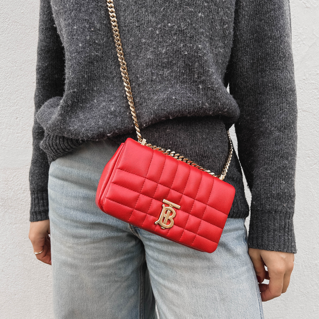 Mini Quilted Lola Bag in Bright Red