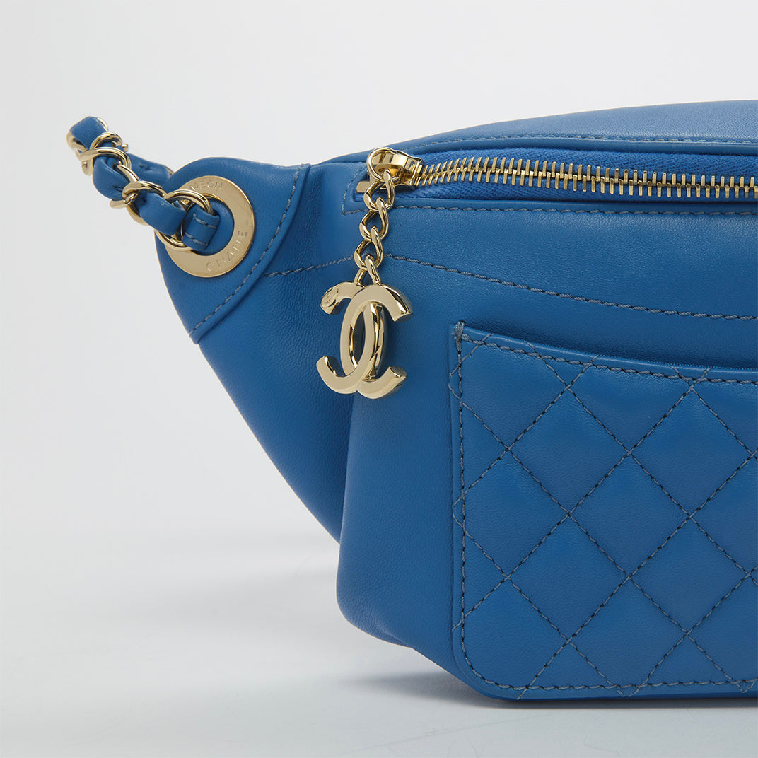 Bi Classic Belt Bag in Blue Quilted Lambskin 2019