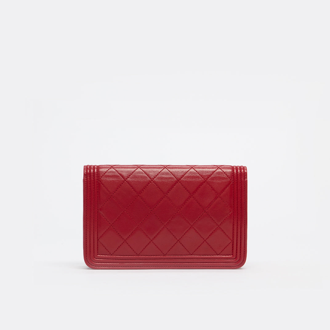 Boy Wallet On Chain in Red Leather