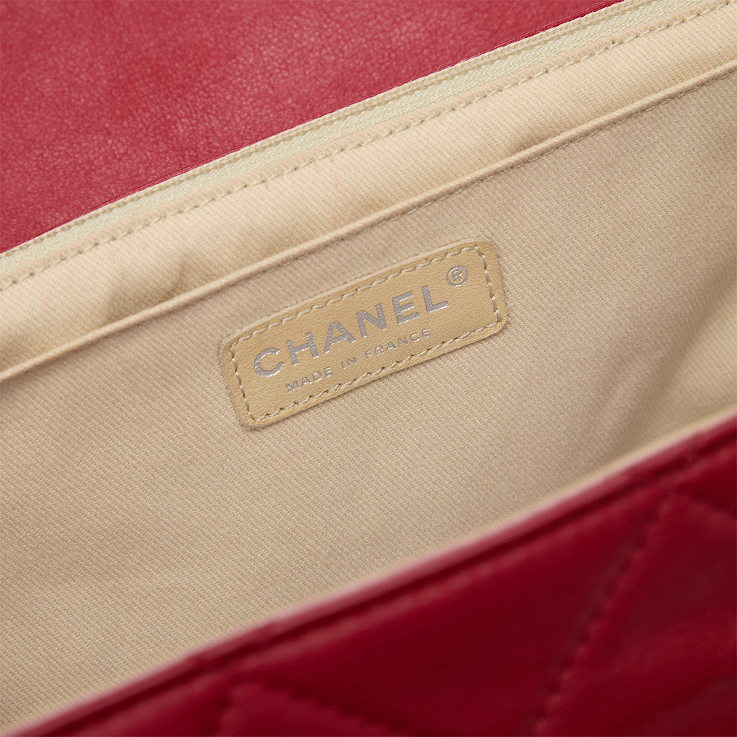 In The Business Flap Bag in Red Leather