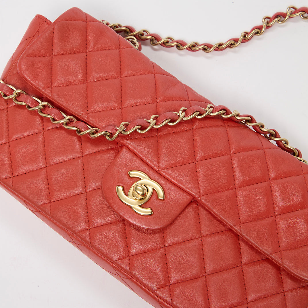 Classic East West Bag in Red Calfskin Leather