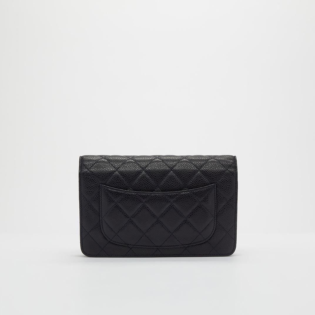 Wallet On Chain in Navy Blue Caviar Leather 2013 - 2014