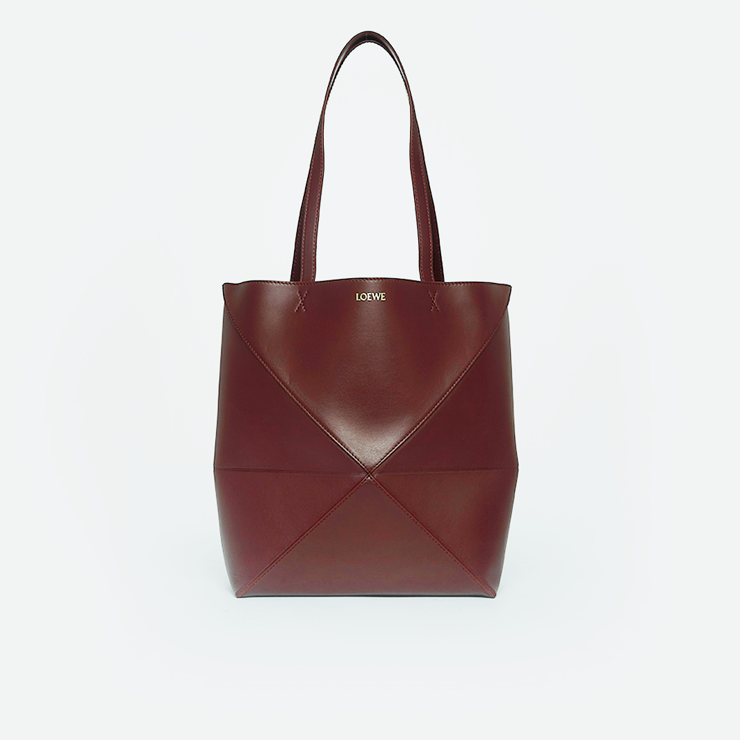 Puzzle Fold Tote in Dark Burgundy