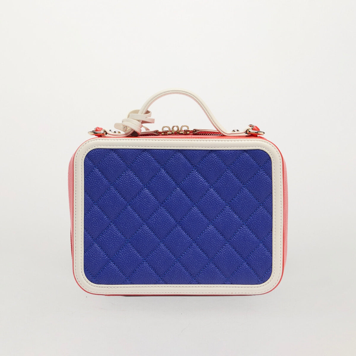 Medium Tricolour CC Filigree Vanity Case in Caviar Leather