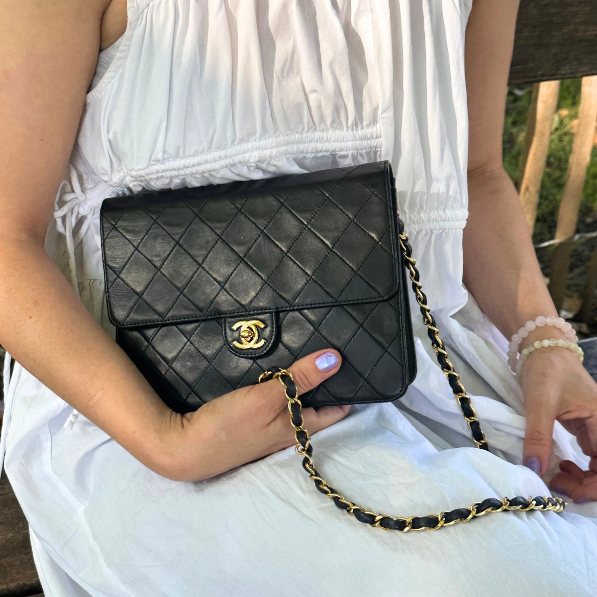 Vintage Timeless Classic Single Flap in Black Lambskin 1994 - 1996