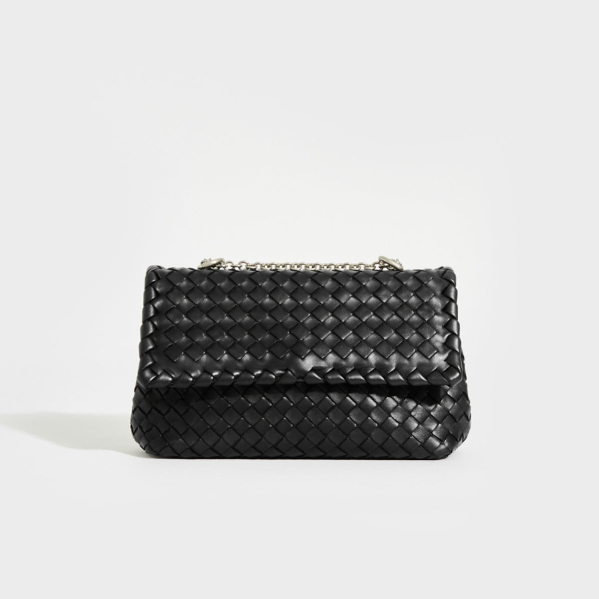 Intrecciato Baby Olimpia Shoulder Bag in Black