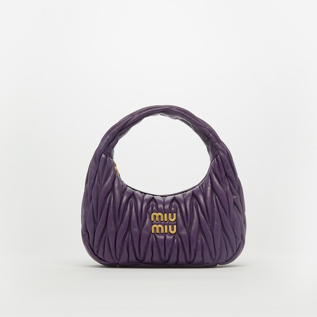 Wander Matelassé Leather Hobo Bag in Purple
