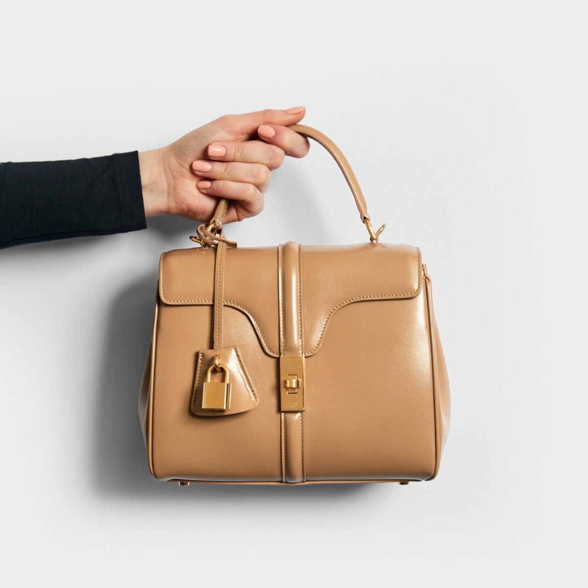 Small 16 Bag in Satinated Nude Calf Leather