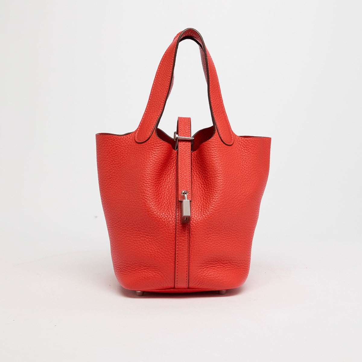 Picotin Lock 18 in Light Red Clemence Leather