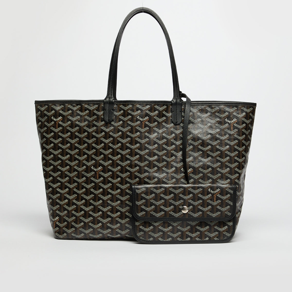 Saint Louis GM Canvas and Leather-Trim Tote in Black