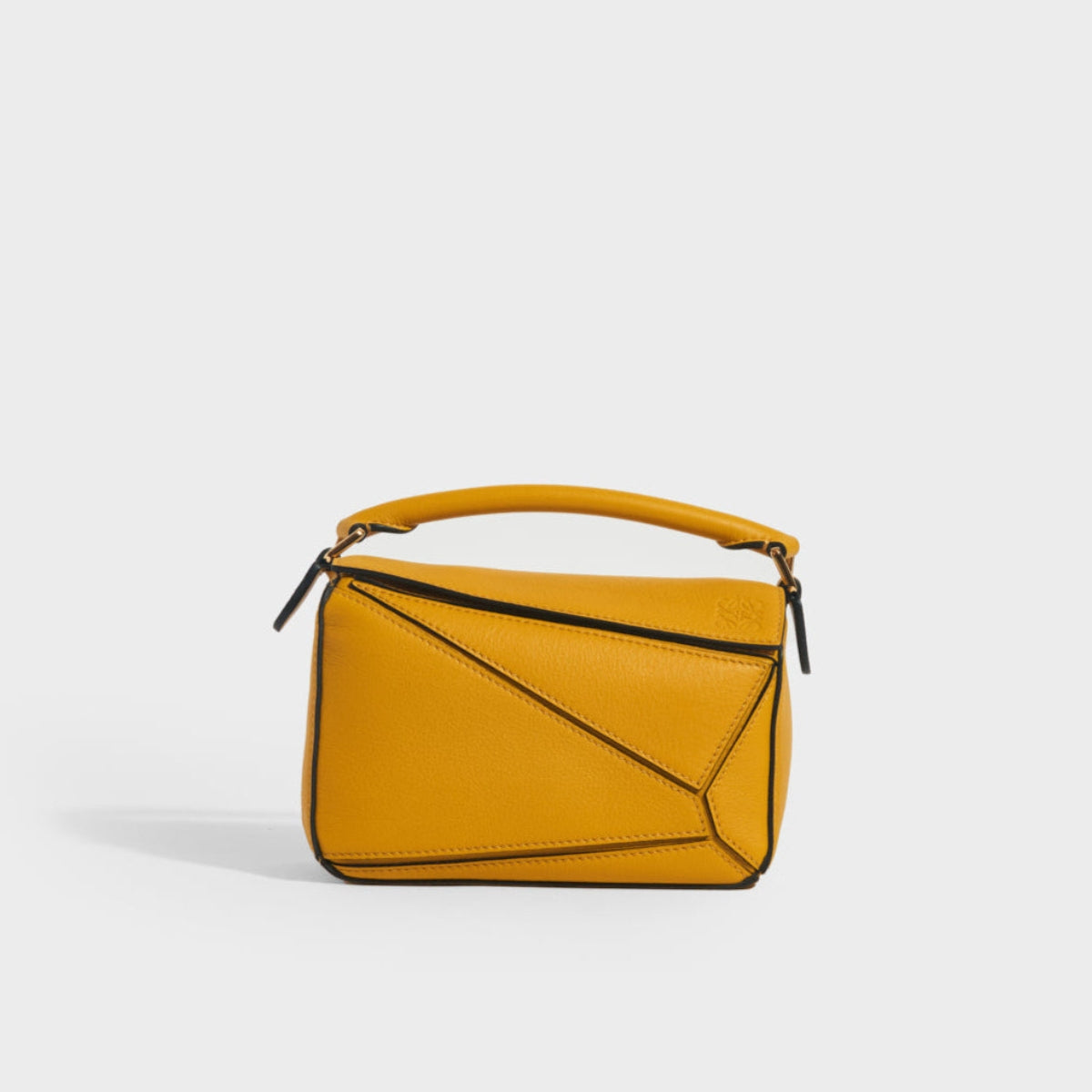 LOEWE Puzzle Mini Leather Shoulder Bag in Mustard | COCOON