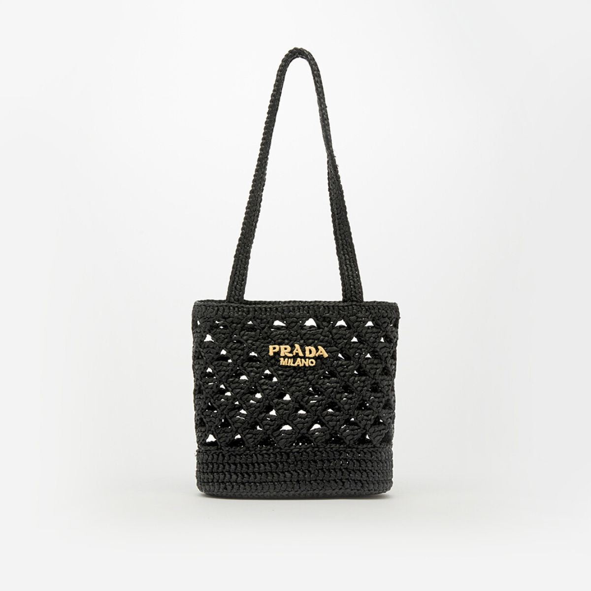 Small Crochet Tote Bag in Black