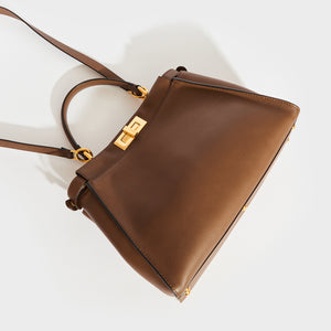 FENDI Peekaboo Regular Nappa Leather Handbag in Brown