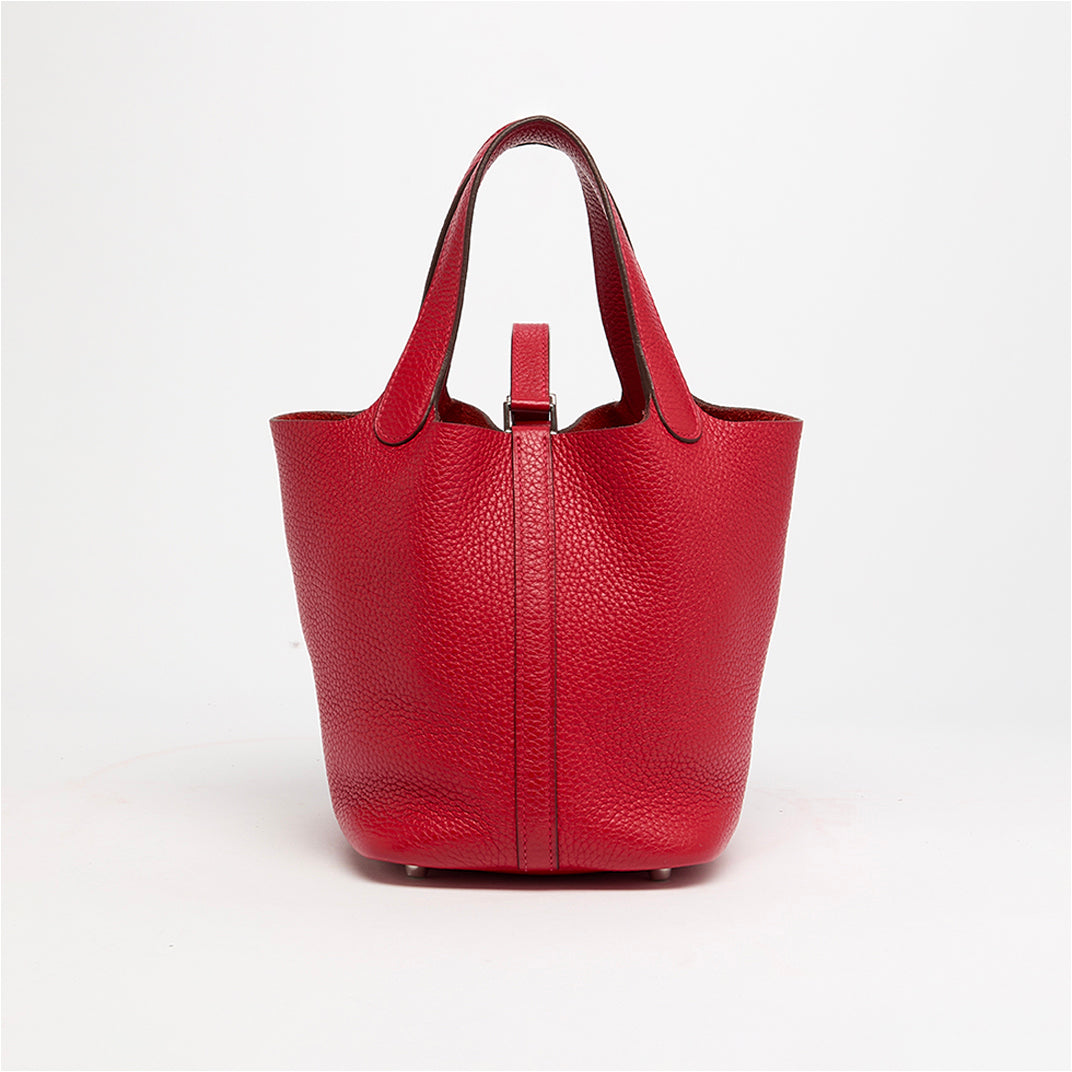 Picotin Lock 18 in Dark Red Clemence Leather