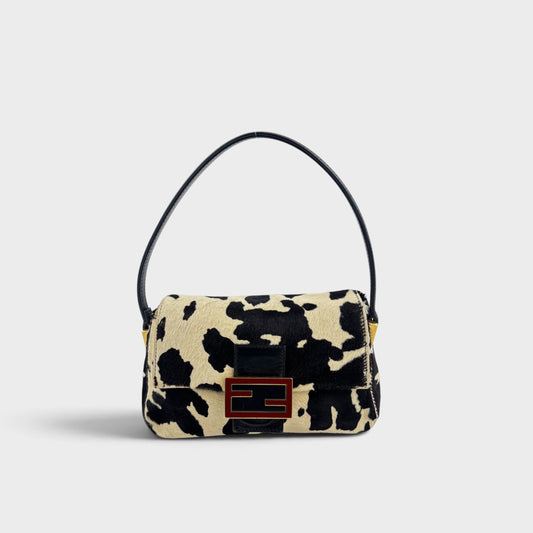 Mini Mamma Baguette in Cow Print Pony Hair