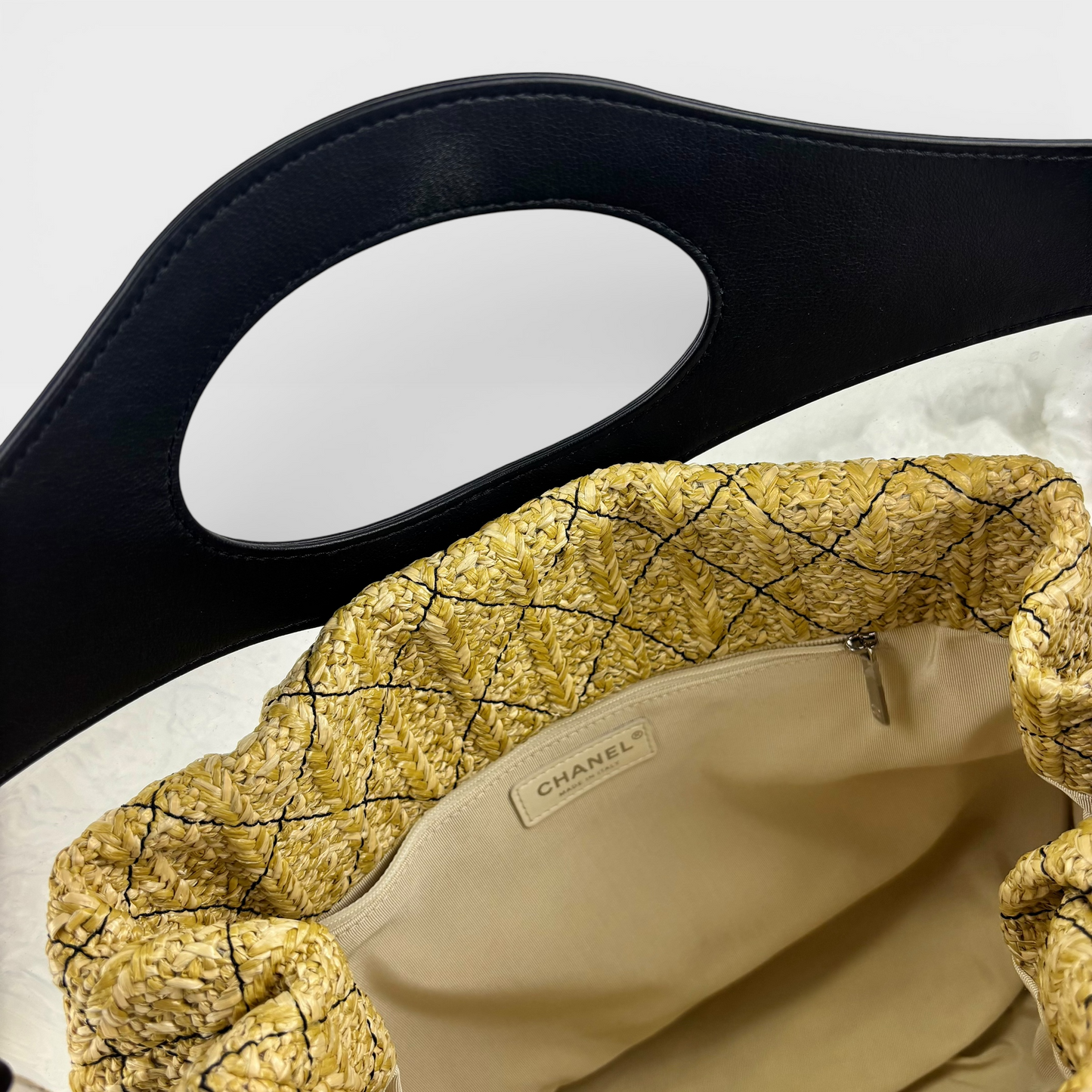 31 Large PVC Shopper with Black Lambskin Trim