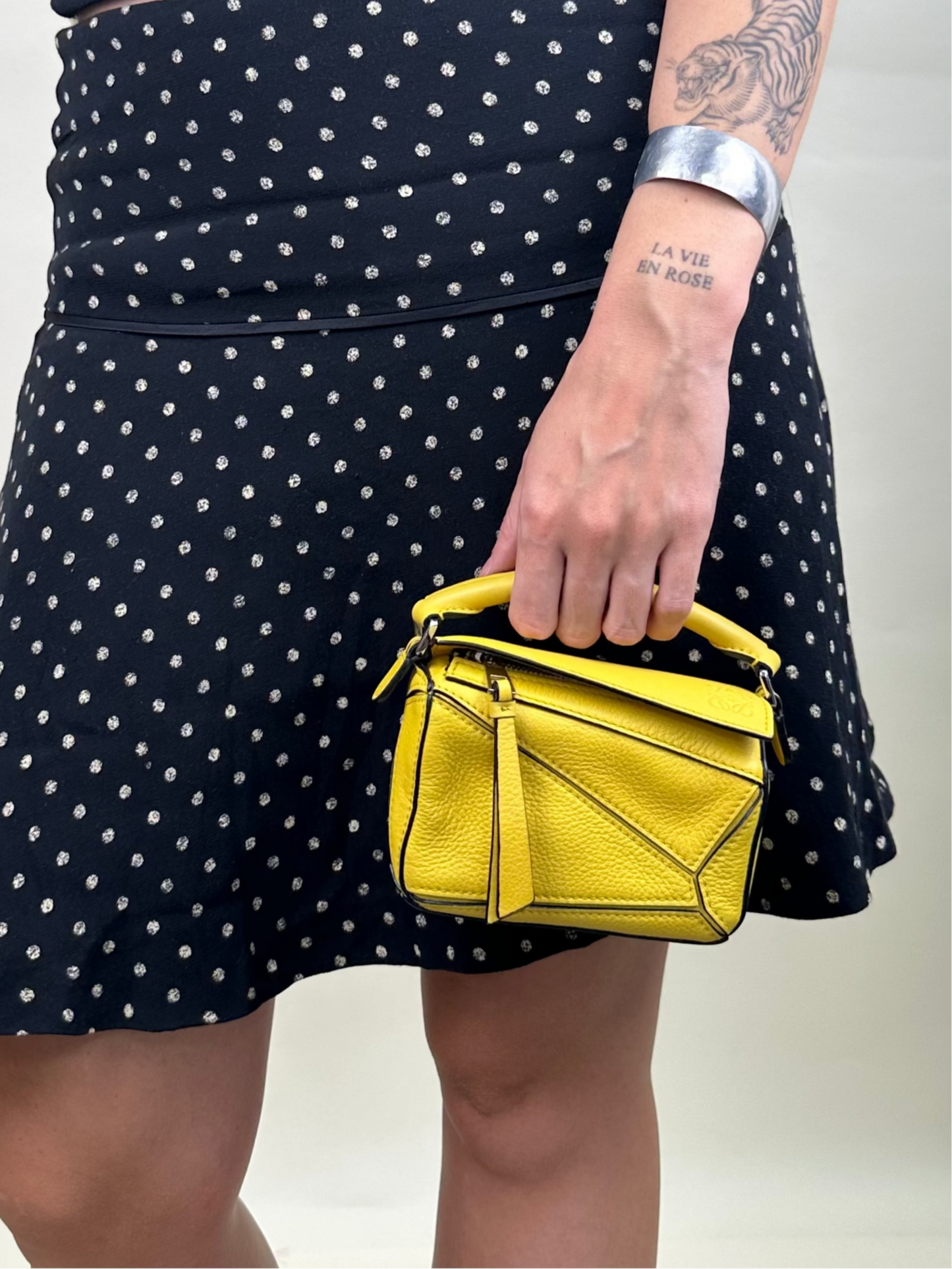 Nano Puzzle Bag in Yellow Leather