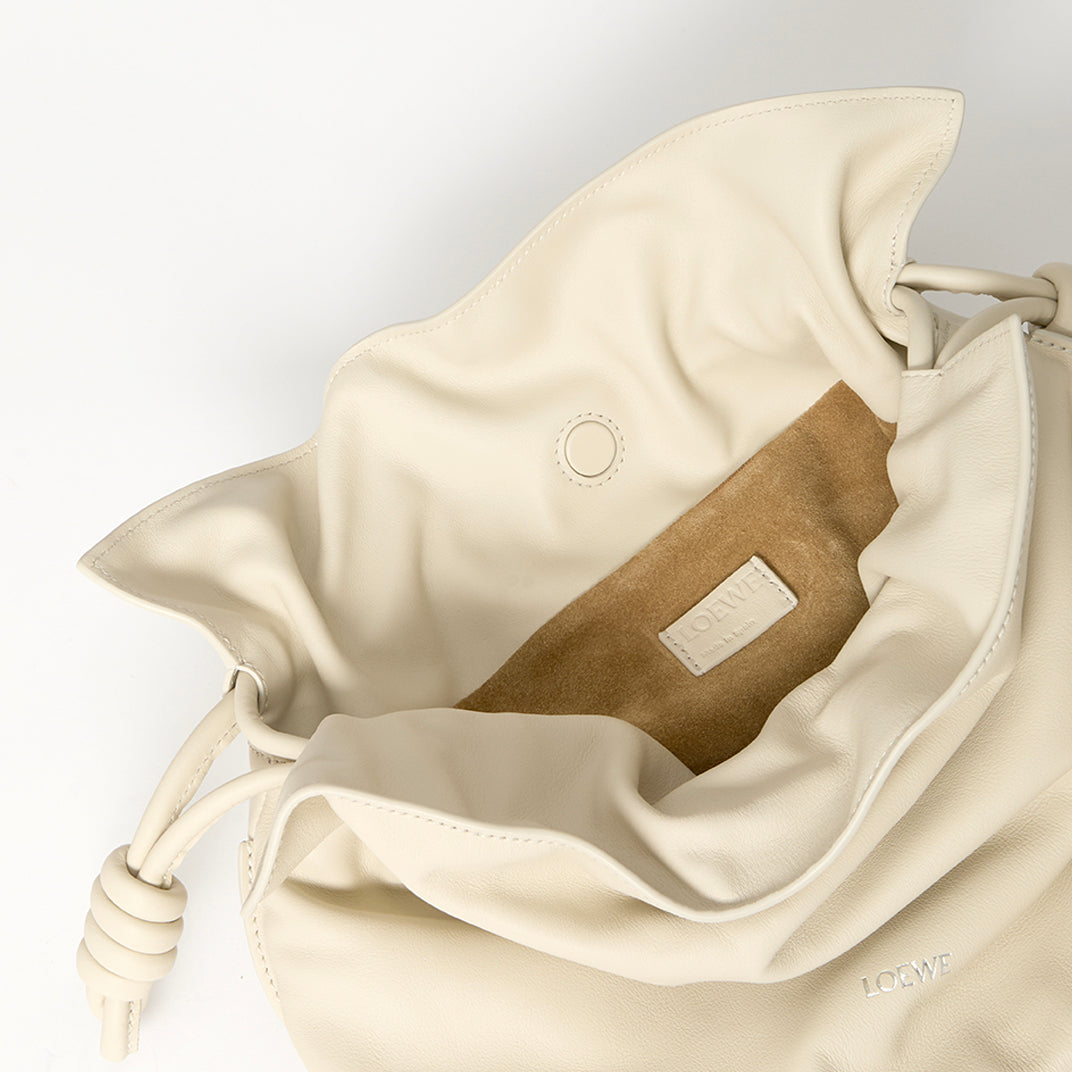 Medium Flamenco Clutch Bag in Sea Salt