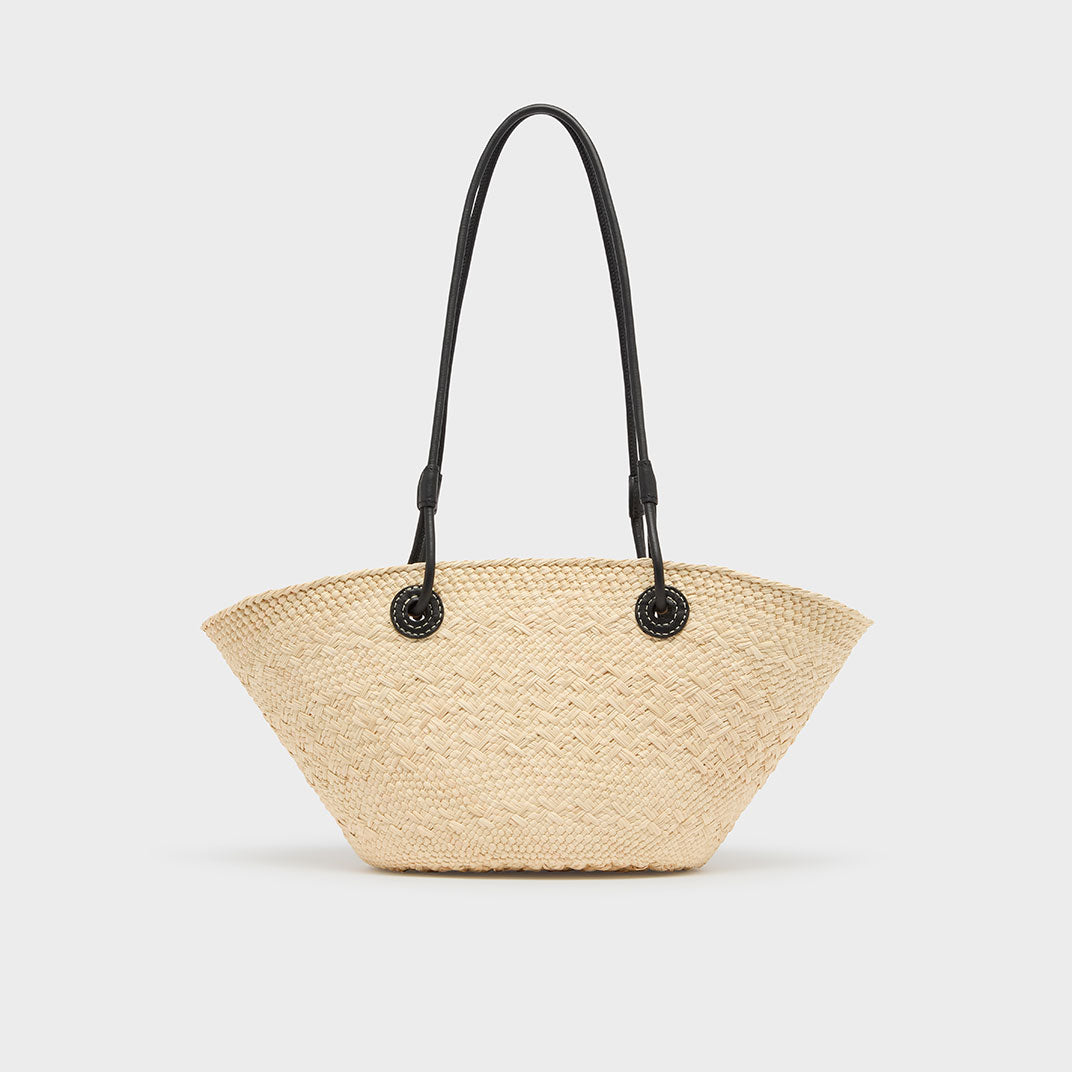X Paula's Ibiza Small Anagram Basket Bag in Natural