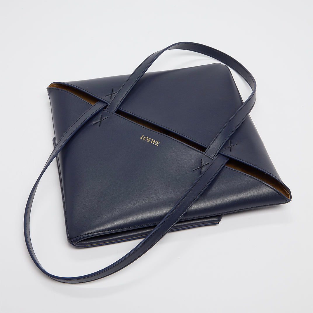 Puzzle Fold Tote in Abyss Blue