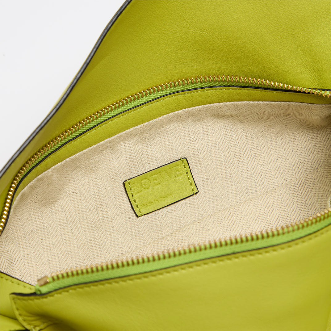 Puzzle Hobo Bag in Lime Yellow Leather