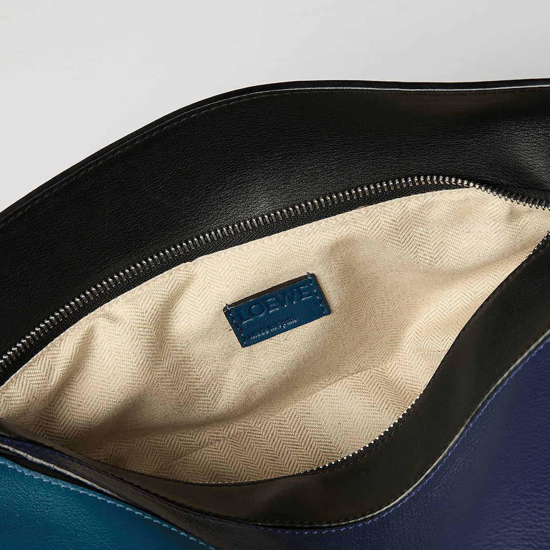 Medium Puzzle Tricolour Bag in Blue Leather