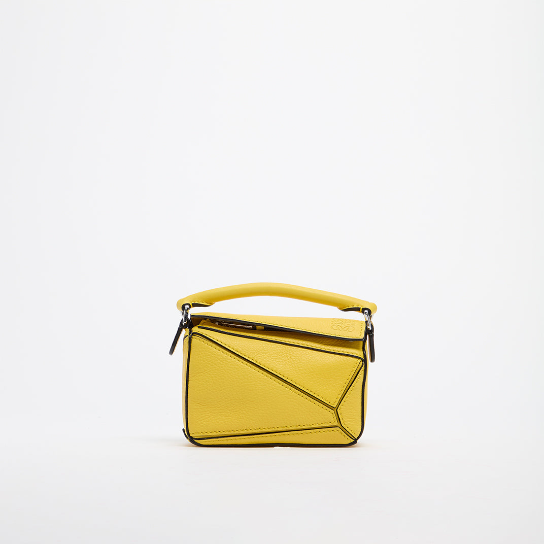 Nano Puzzle Bag in Yellow Leather