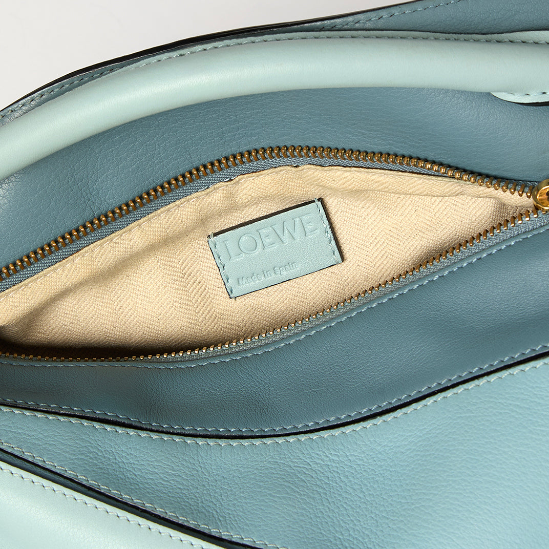 Small Puzzle Tricolour Bag in Light Blue Leather