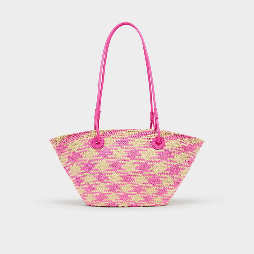 Small Anagram Basket Bag in Fuchsia
