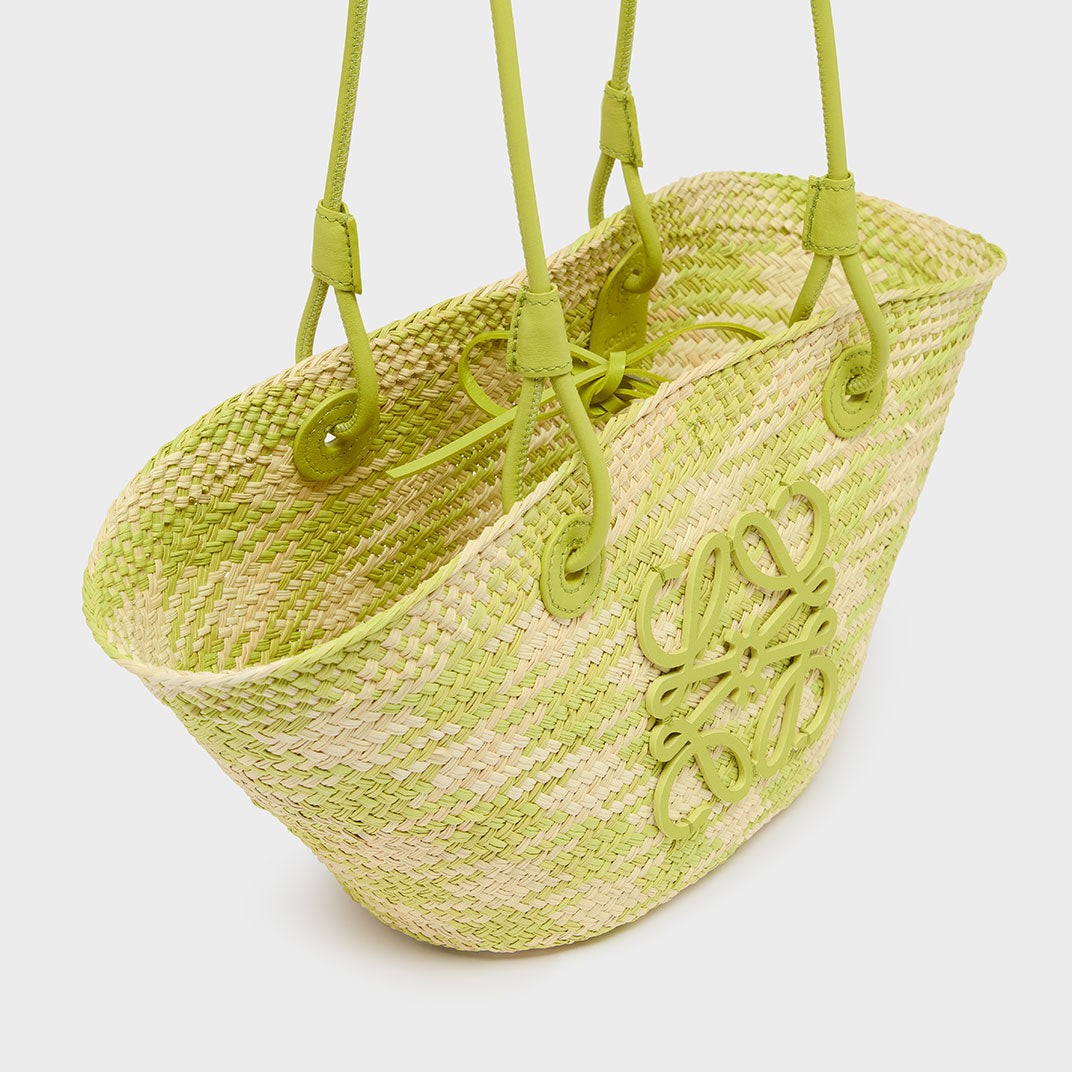 Small Anagram Basket Bag in Lime Green