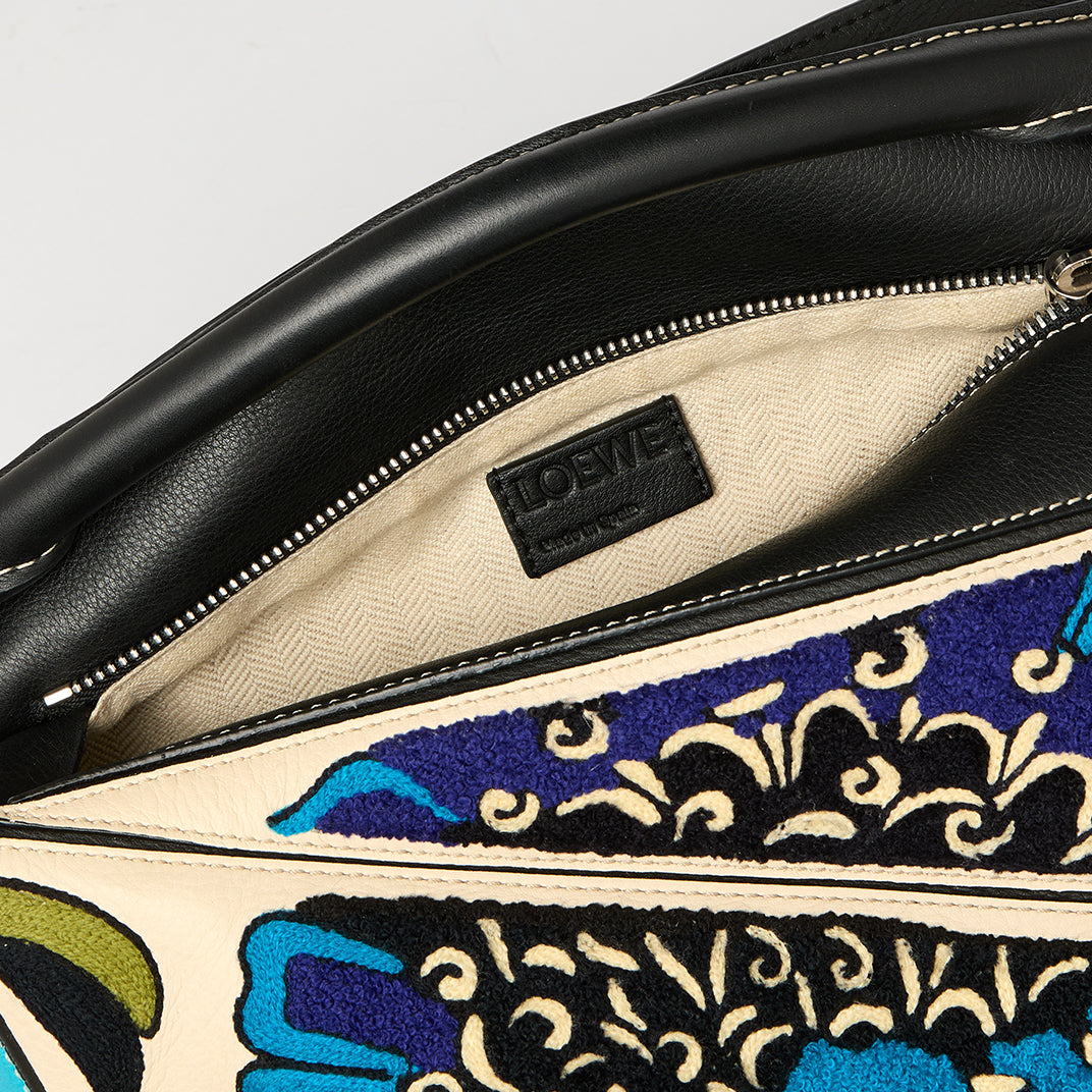 Small Puzzle William de Morgan Bag in Embroidered Leather