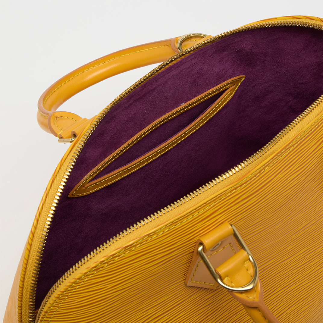Alma MM Bag in Yellow Epi Leather