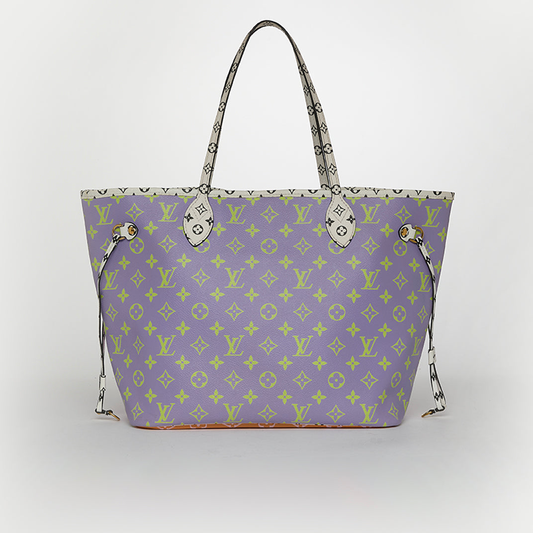 Neverfull MM Tote Bag in Purple Giant Monogram