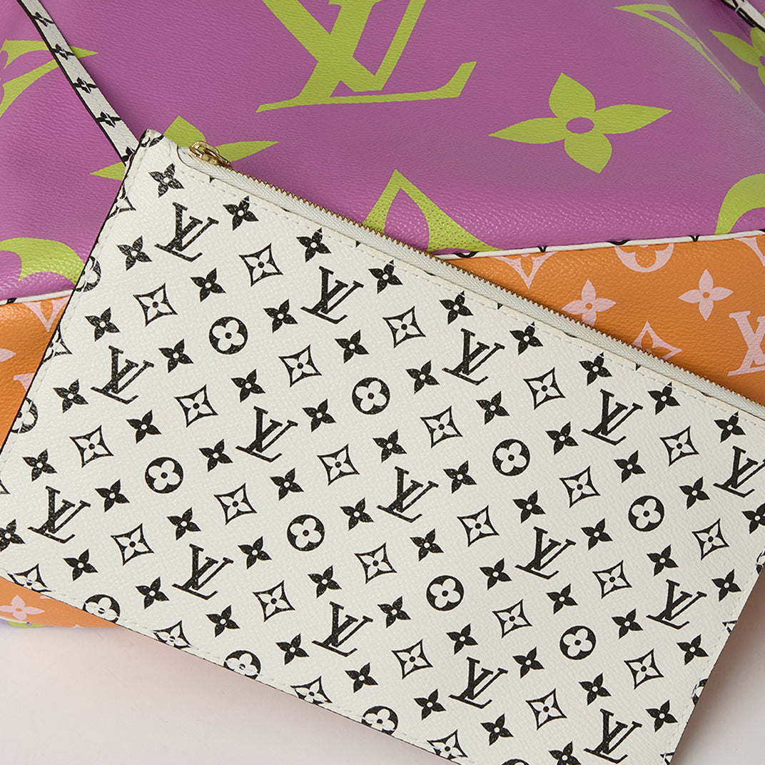 Neverfull MM Tote Bag in Purple Giant Monogram