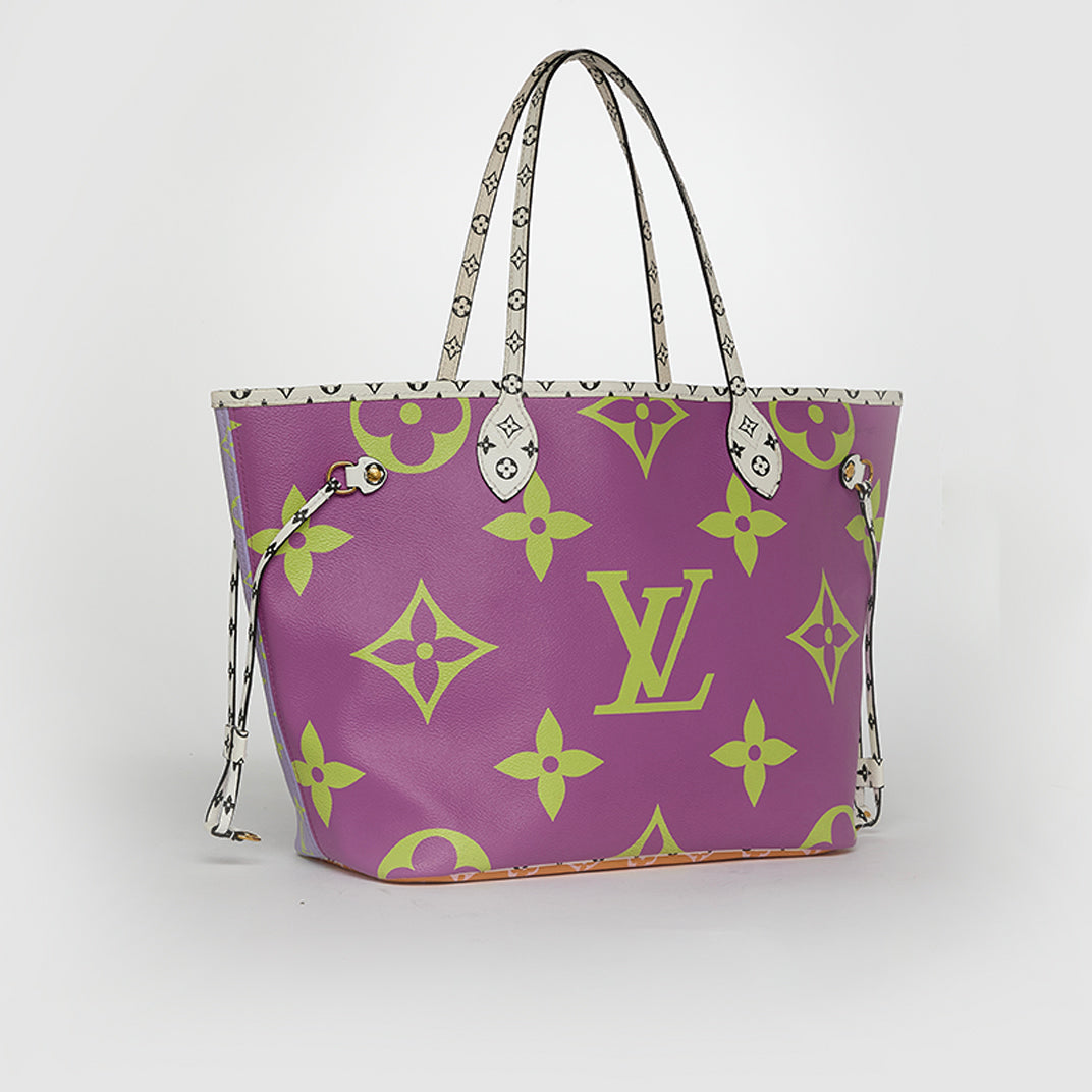 Neverfull MM Tote Bag in Purple Giant Monogram