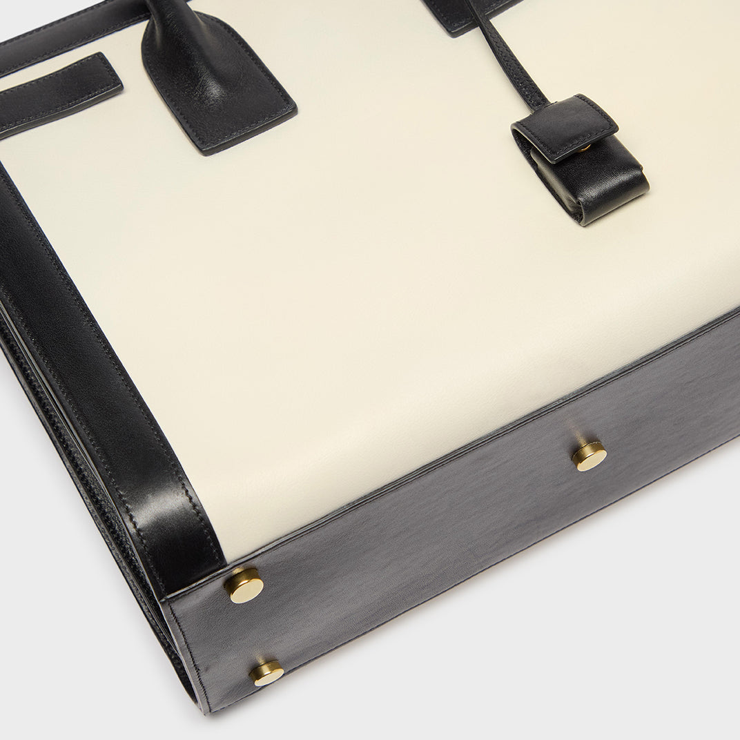 Medium Sac de Jour in White and Black
