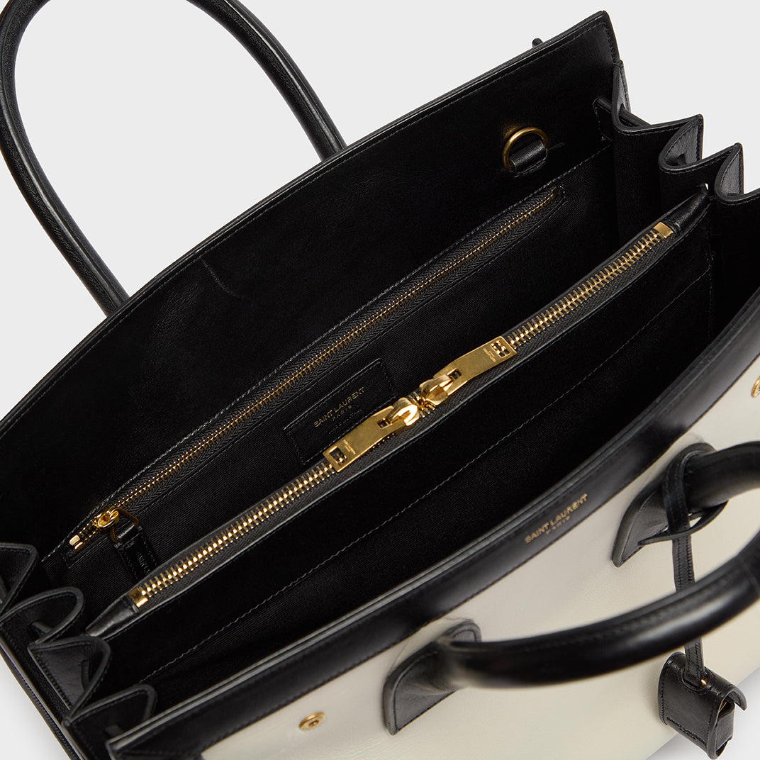 Medium Sac de Jour in White and Black