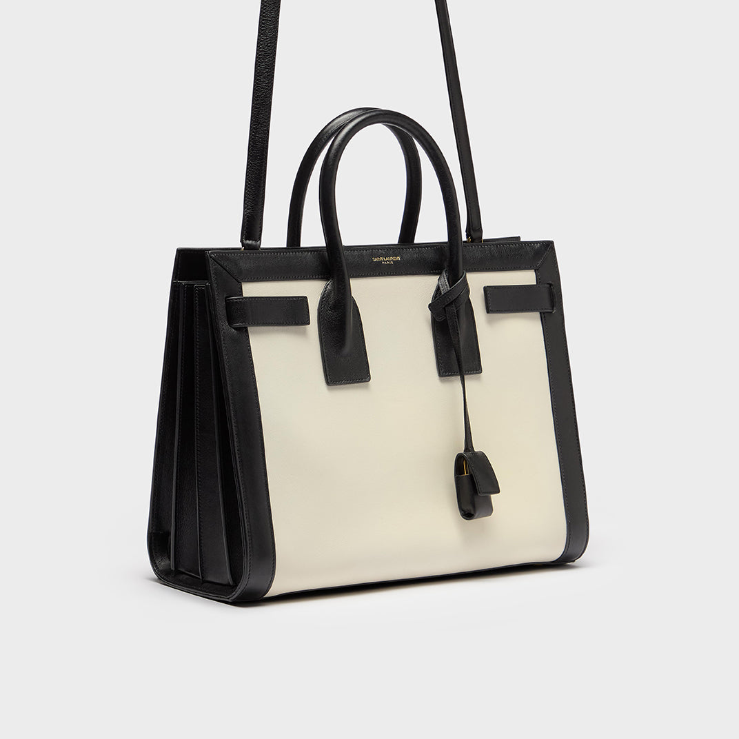 Medium Sac de Jour in White and Black