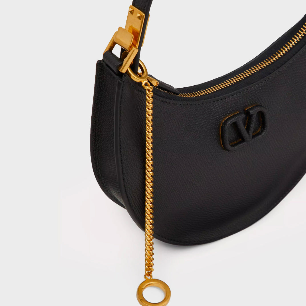 Garavani V-Logo Signature Mini Shoulder Bag in Black