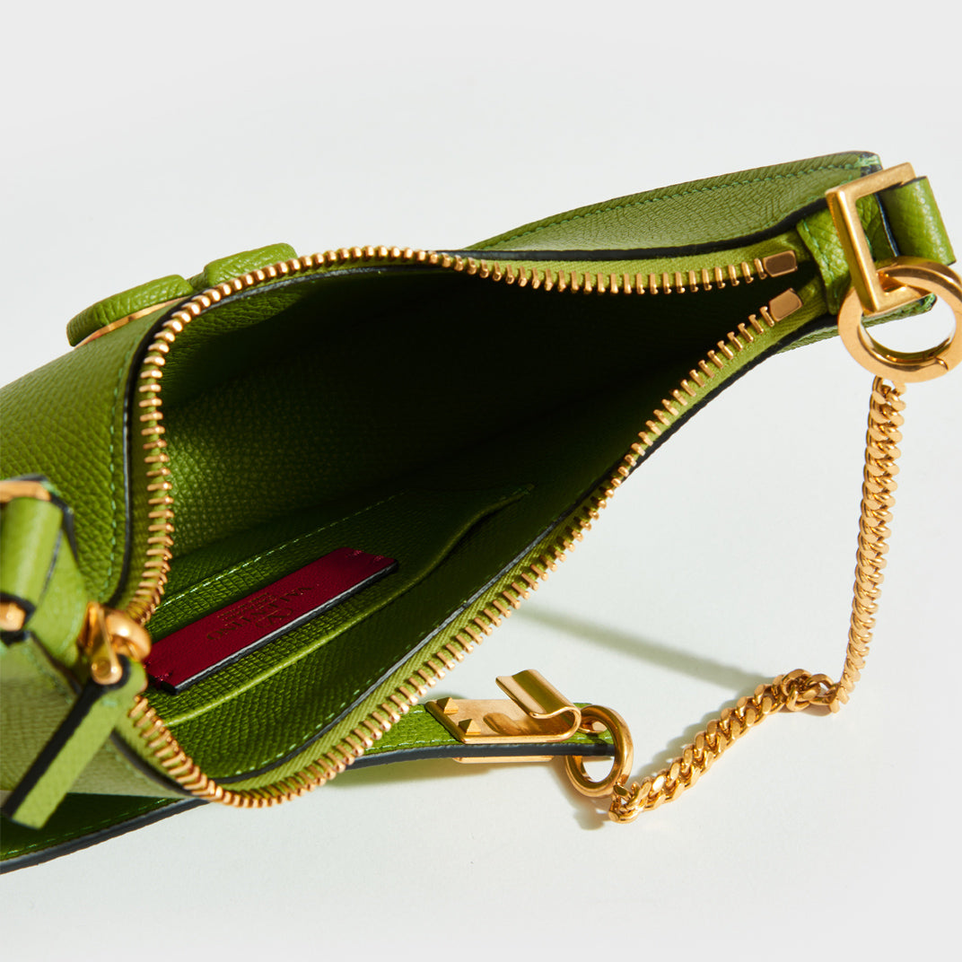 Garavani V-Logo Signature Mini Shoulder Bag in Green