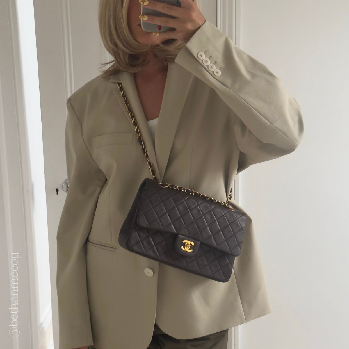 Medium Classic Double Flap Bag in Brown Lambskin 1996