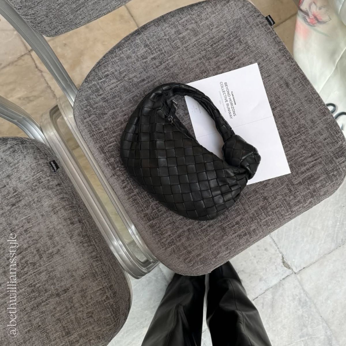 Mini Jodie Intrecciato Leather Bag in Black