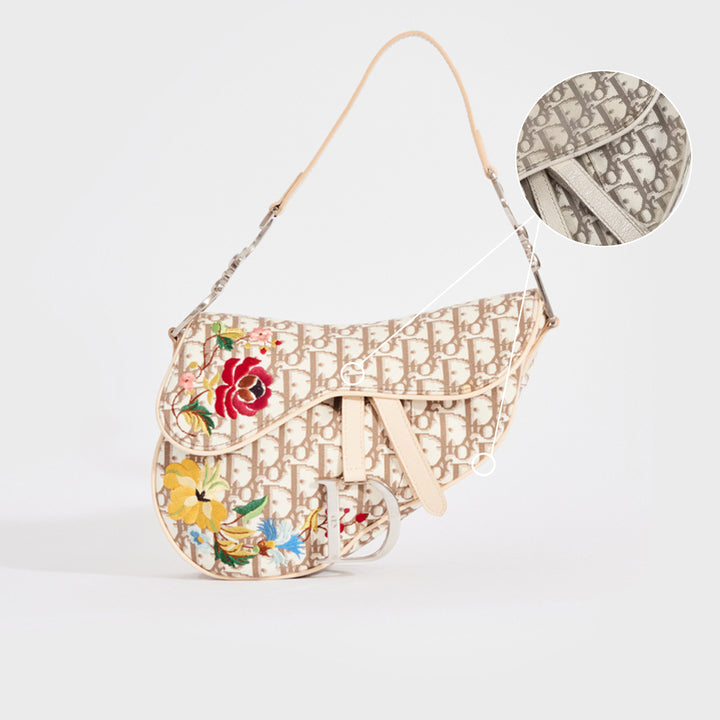 Trotter Saddle Shoulder Bag in White and Brown 2004