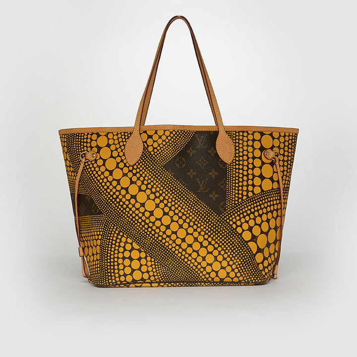 x Yayoi Kusama Neverfull MM Tote Bag in Jaune Infinity Dots Monogram